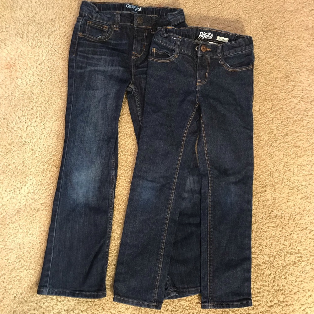 Two pairs of jeans.